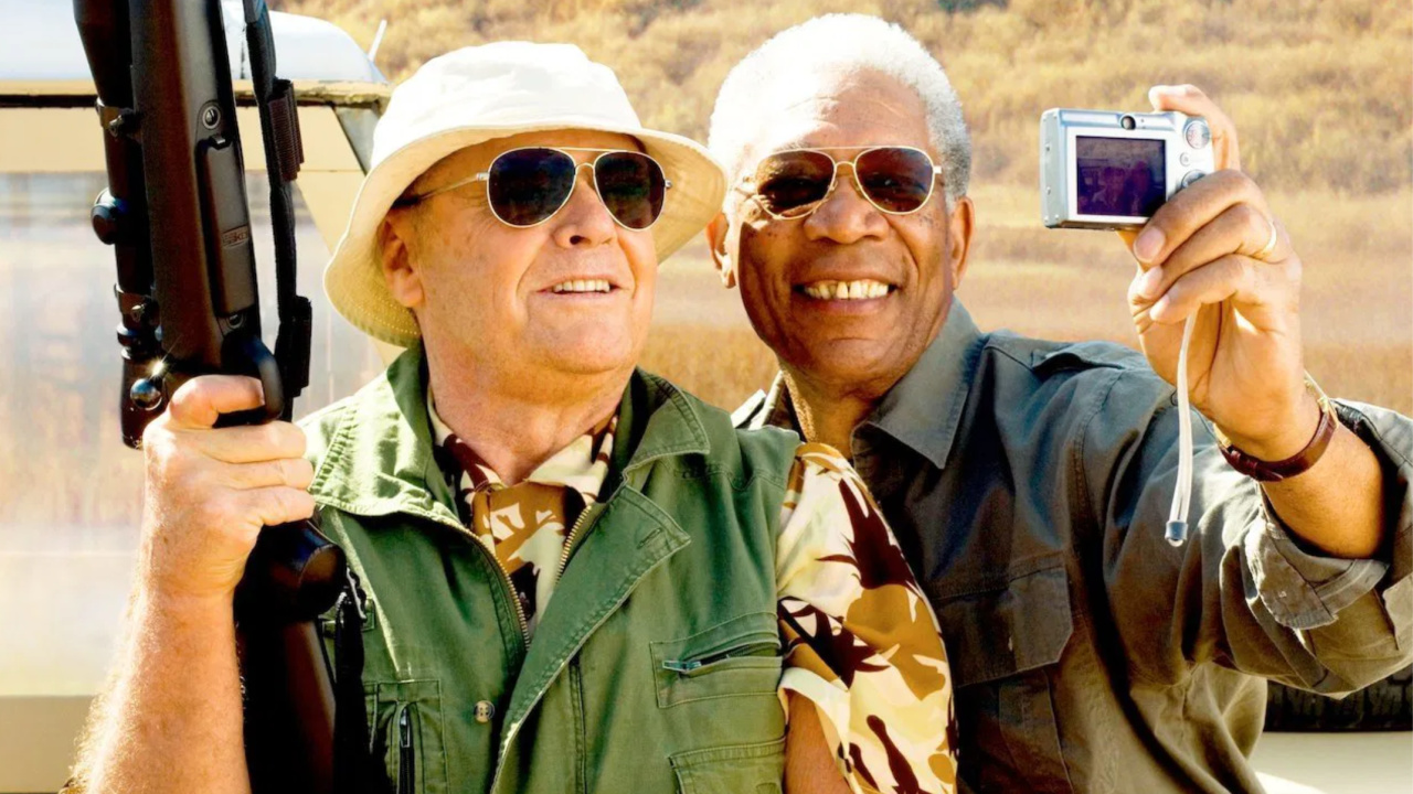 (L to R) Jack Nicholson and Morgan Freeman in 'The Bucket List'. Photo: Warner Bros. Pictures.