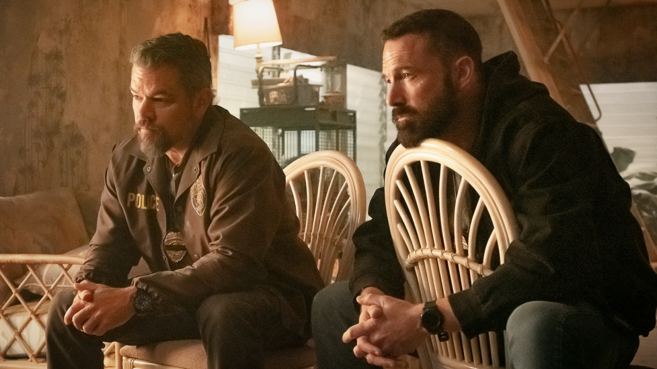 (L to R) Matt Damon as Lieutenant Dane Dumars and Ben Affleck as Det Sergeant JD Byrne in 'RIP'. Photo: Claire Folger/Netflix © 2024.