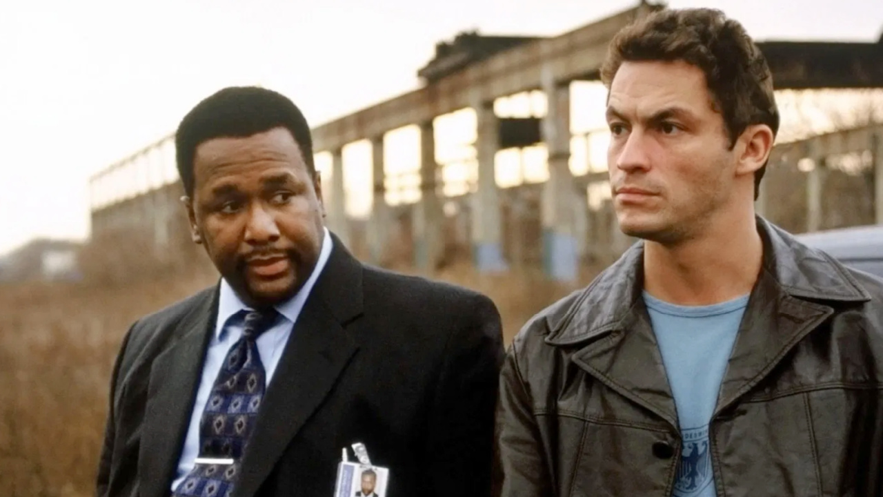 (L to R) Wendell Pierce and Dominic West in 'The Wire'. Photo: HBO.