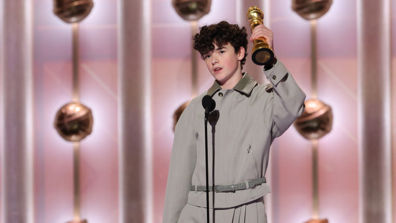 Owen Cooper accepts the Best Performance by a Supporting Actor on TV Award for "Adolescence" onstage during the 83rd Annual Golden Globes®, airing live from the Beverly Hilton in Beverly Hills, California on Sunday, January 11, 2026 at 8 PM ET/5 PM PT, on CBS and streaming on Paramount+. Photo: Kevork Djansezian/CBS ©2026 CBS Broadcasting, Inc. All Rights Reserved.