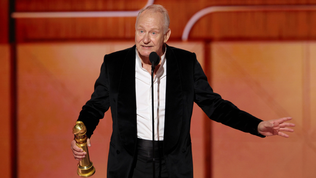 Stellan Skarsgård accepts the Best Performance by a Supporting Actor in Any Motion Picture Award for 'Sentimental Value' onstage during the 83rd Annual Golden Globes®, airing live from the Beverly Hilton in Beverly Hills, California on Sunday, January 11, 2026 at 8 PM ET/5 PM PT, on CBS and streaming on Paramount+. Photo: Kevork Djansezian/CBS ©2026 CBS Broadcasting, Inc. All Rights Reserved.