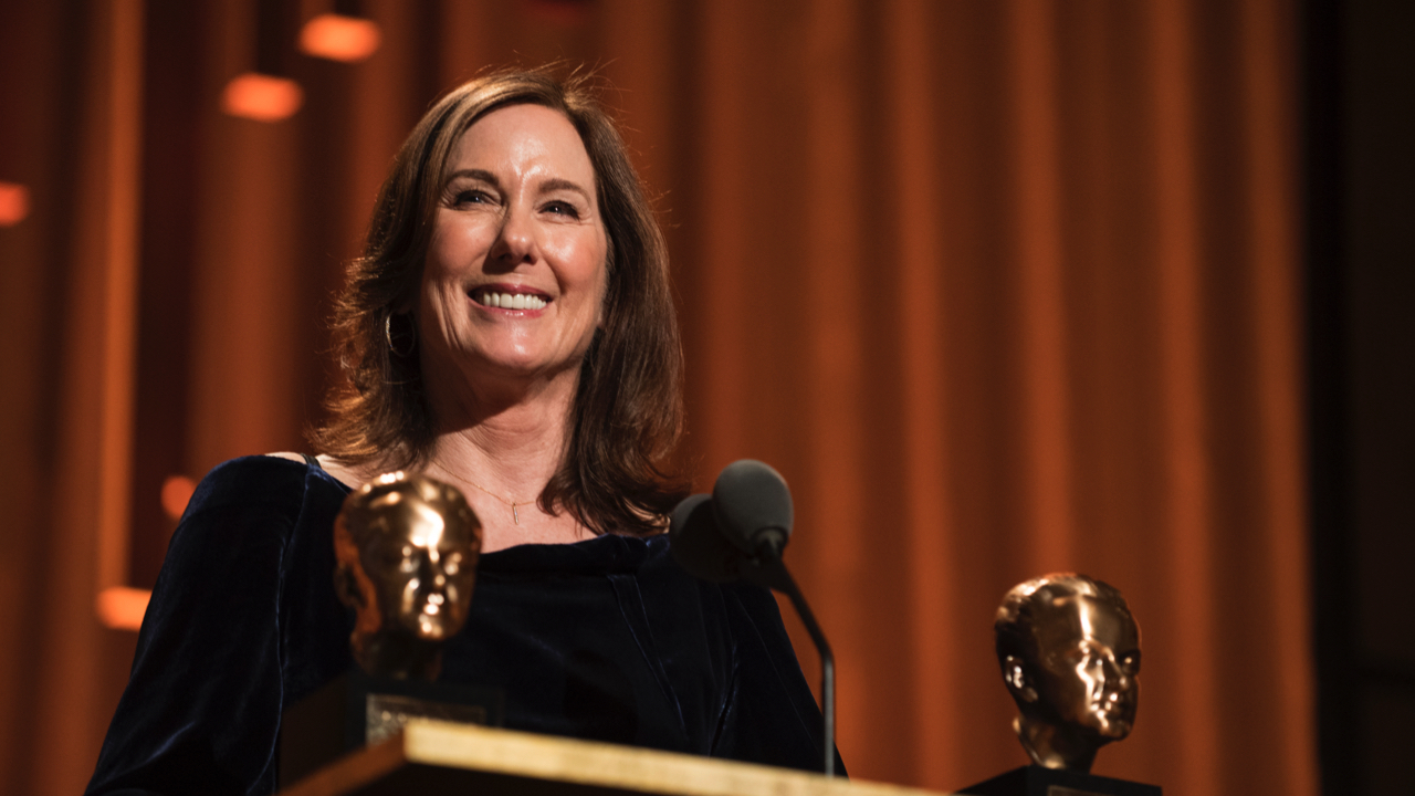 Irving G. Thalberg Memorial Award recipient Kathleen Kennedy accepts the award at the 2018 Governors Awards in The Ray Dolby Ballroom at Hollywood & Highland Center® in Hollywood, CA, on Sunday, November 18, 2018. Photo: Matt Petit / ©A.M.P.A.S.