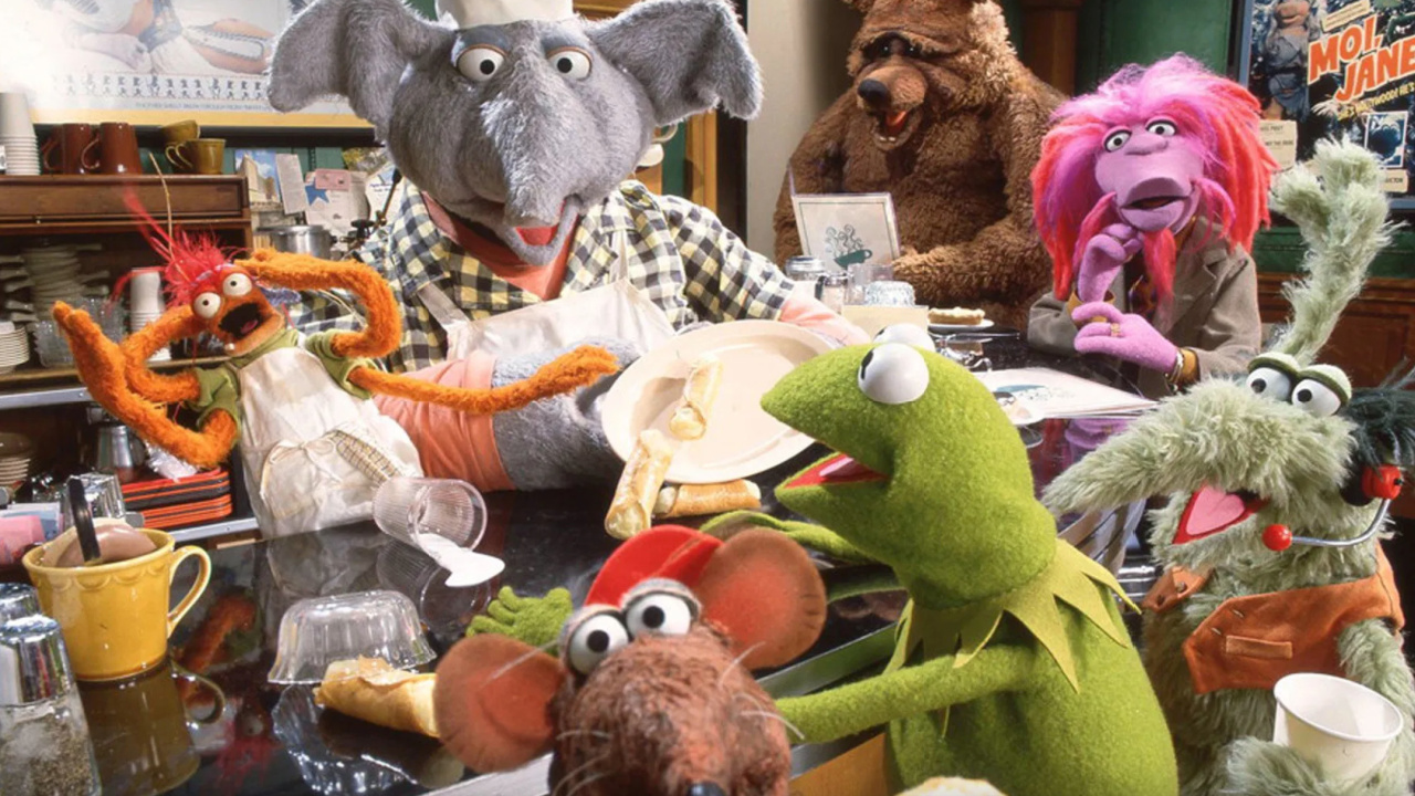 (L to R) Pepe The King Prawn, Rizzo the Rat, Kermit the Frog and Clifford on 'Muppets Tonight'. Photo: Disney Channel.