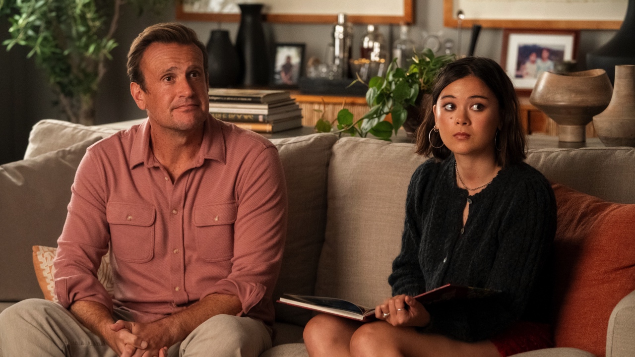 Jason Segel and Lukita Maxwell in ‘Shrinking’ Season 3, premiering January 28, 2026 on Apple TV.