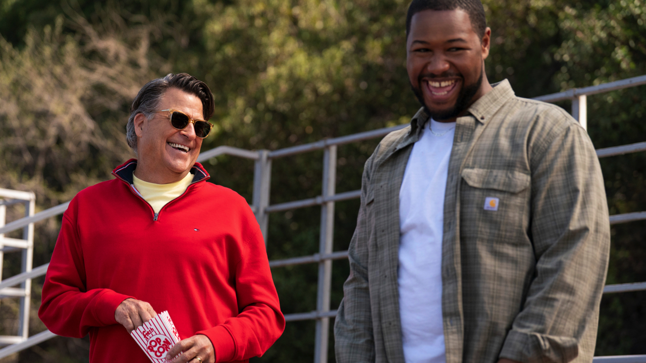 Ted McGinley and Luke Tennie in ‘Shrinking’ Season 3, premiering January 28, 2026 on Apple TV.