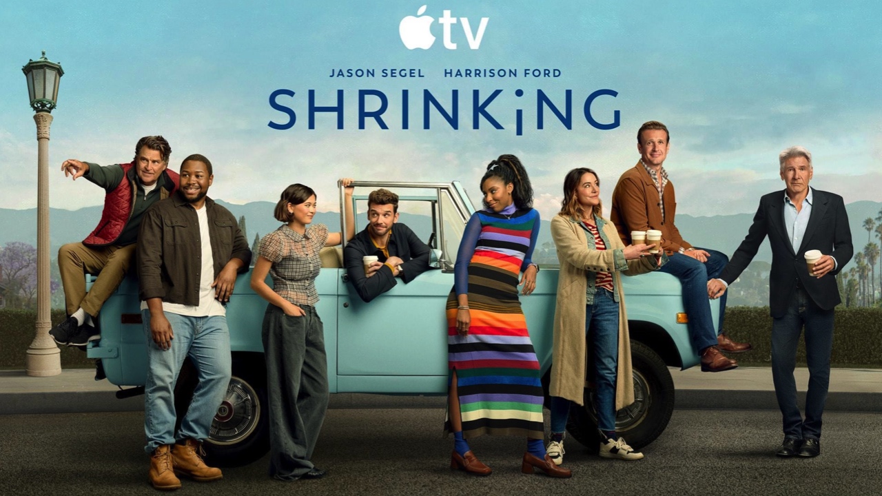 Poster for ‘Shrinking’ Season 3, premiering January 28, 2026 on Apple TV.