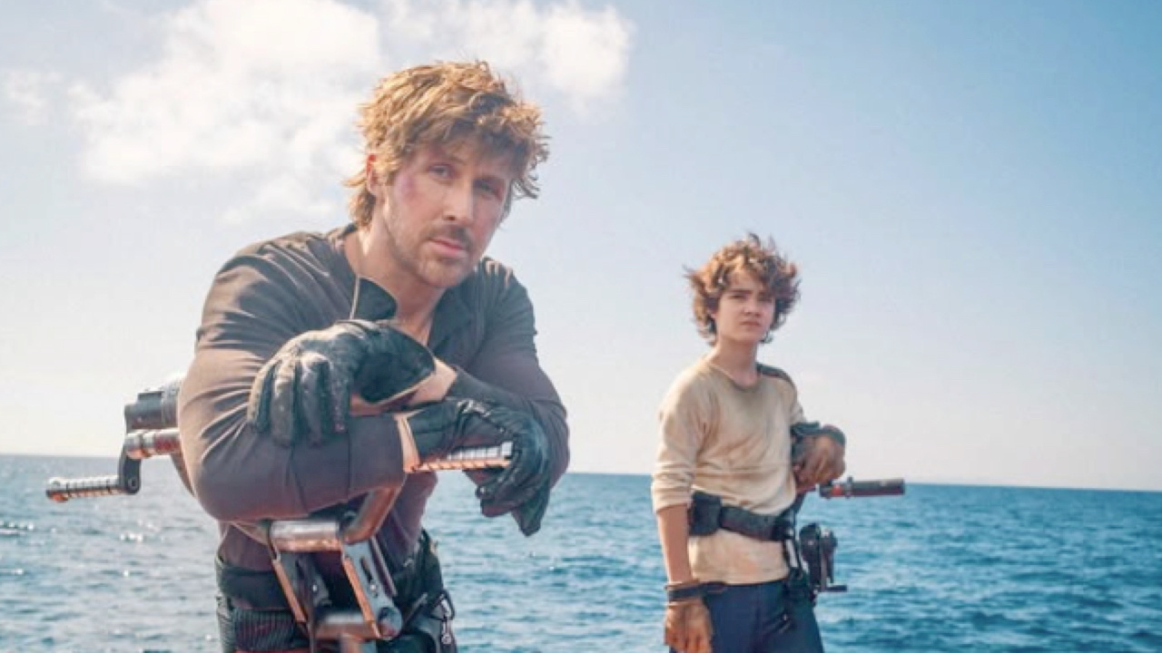 (L to R) Ryan Gosling and Flynn Gray on the set of 'Star Wars: Starfighter'. Photo: Shawn Levy/Instagram.