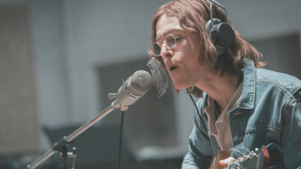 Harris Dickinson is John Lennon in 'The Beatles – A Four-Film Cinematic Event'. Photo: Sony Pictures.