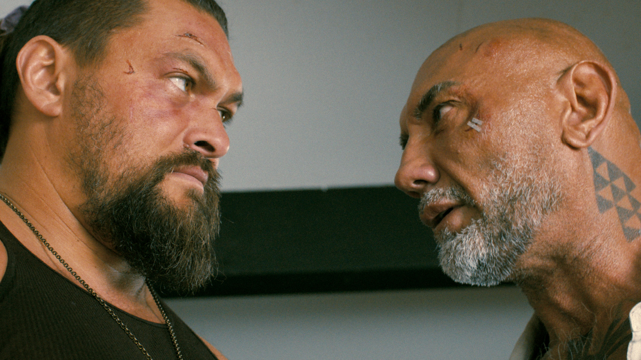 (L to R) Jason Momoa and Dave Bautista star in 'The Wrecking Crew'. Credit: Courtesy of Prime. Copyright: © Amazon Content Services LLC.