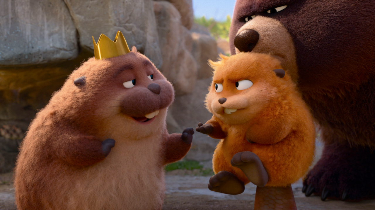 (L to R) King George, Mabel Beaver, and Ellen Bear in Disney and Pixar's 'Hoppers'. Photo courtesy of Pixar. © 2026 Disney/Pixar. All Rights Reserved.