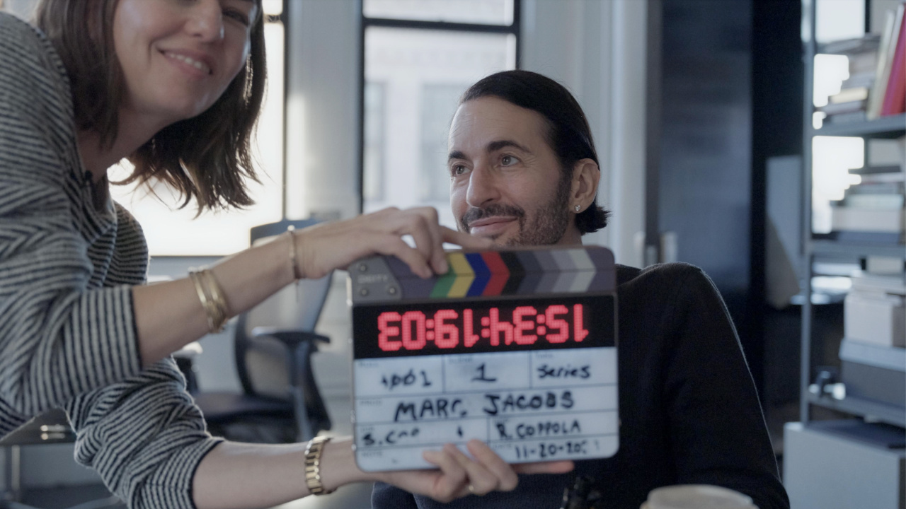 (L to R) Director Sofia Coppola and Marc Jacobs on the set of the documentary 'Marc by Sofia'. Photo: A24.