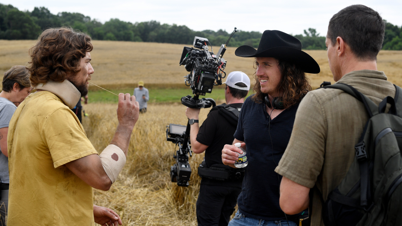 (L to R) Dustin Milligan and director/writer Mikey K on the set of the comedy, 'Operation Taco Gary's', a Chroma release. Photo courtesy of Chroma.