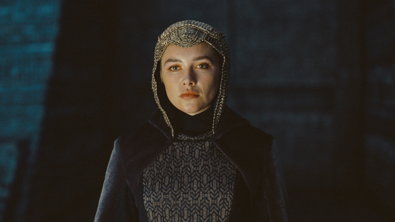 Florence Pugh as Empress Irulan in Warner Bros. Pictures and Legendary Pictures’ action adventure 'Dune: Part Three,' a Warner Bros. Pictures release. Photo Courtesy Warner Bros. Pictures.
