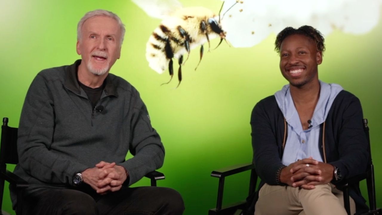 (L to R) James Cameron and Dr. Samuel Ramsey talk 'Secrets of the Bees'.