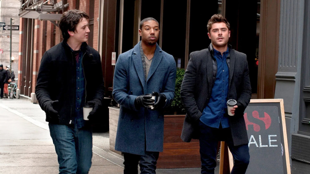 (Слева направо) Майлз Теллер, Майкл Б. Джордан и Зак Эфрон в фильме «Этот неловкий момент». Фото: Особенности фокусировки.