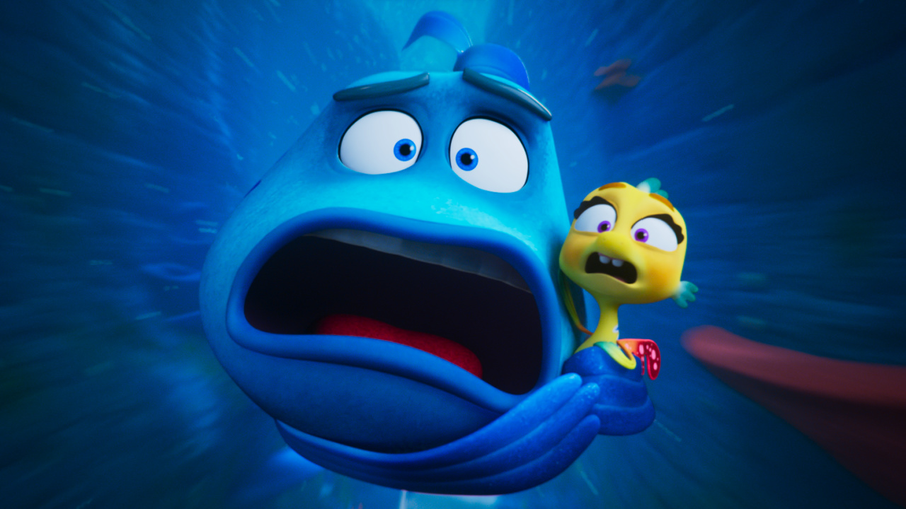 (Слева направо) Ник Офферман и Нина Ояма играют главную роль в фильме «Рыба-надутая рыба». Фото: Вива Пикчерз.