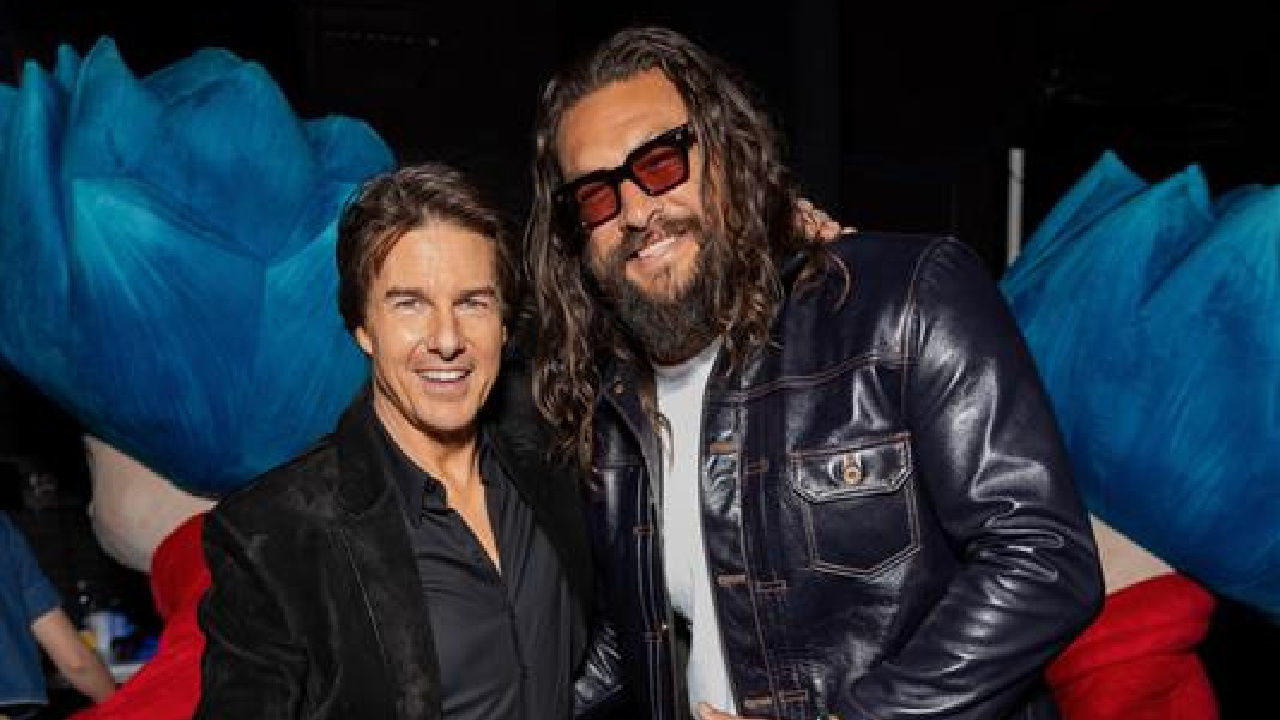 (Слева направо) Том Круз и Джейсон Момоа на CinemaCon 2026. Фото предоставлено: Дэвид Джон @davidjonphotography.