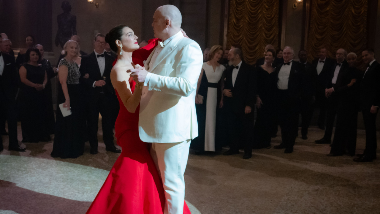 (L to R) Vanessa Fisk (Ayelet Zurer) and Wilson Fisk / Kingpin (Vincent D’Onofrio) in Marvel Television's 'Daredevil: Born Again' Season 2, exclusively on Disney+. Photo by Jojo Whilden. © 2026 MARVEL.