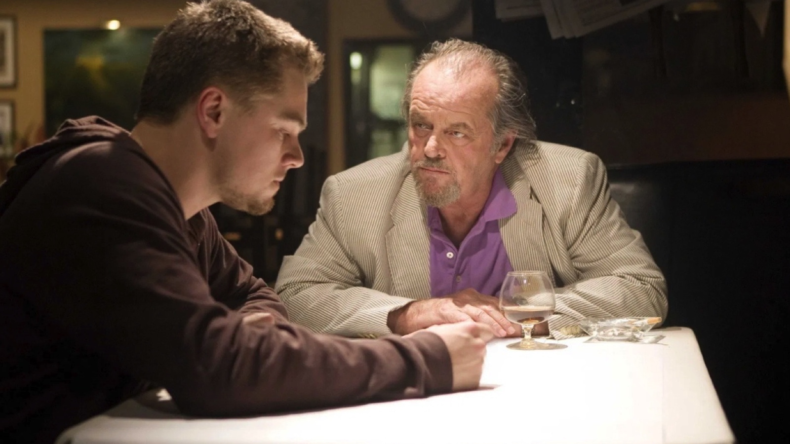 (L to R) Leonardo DiCaprio and Jack Nicholson in 'The Departed.' Photo: Warner Bros.