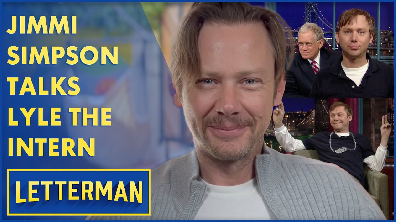 (L to R) Jimmi Simpson and David Letterman on 'Late Show with David Letterman'. Photo: CBS.