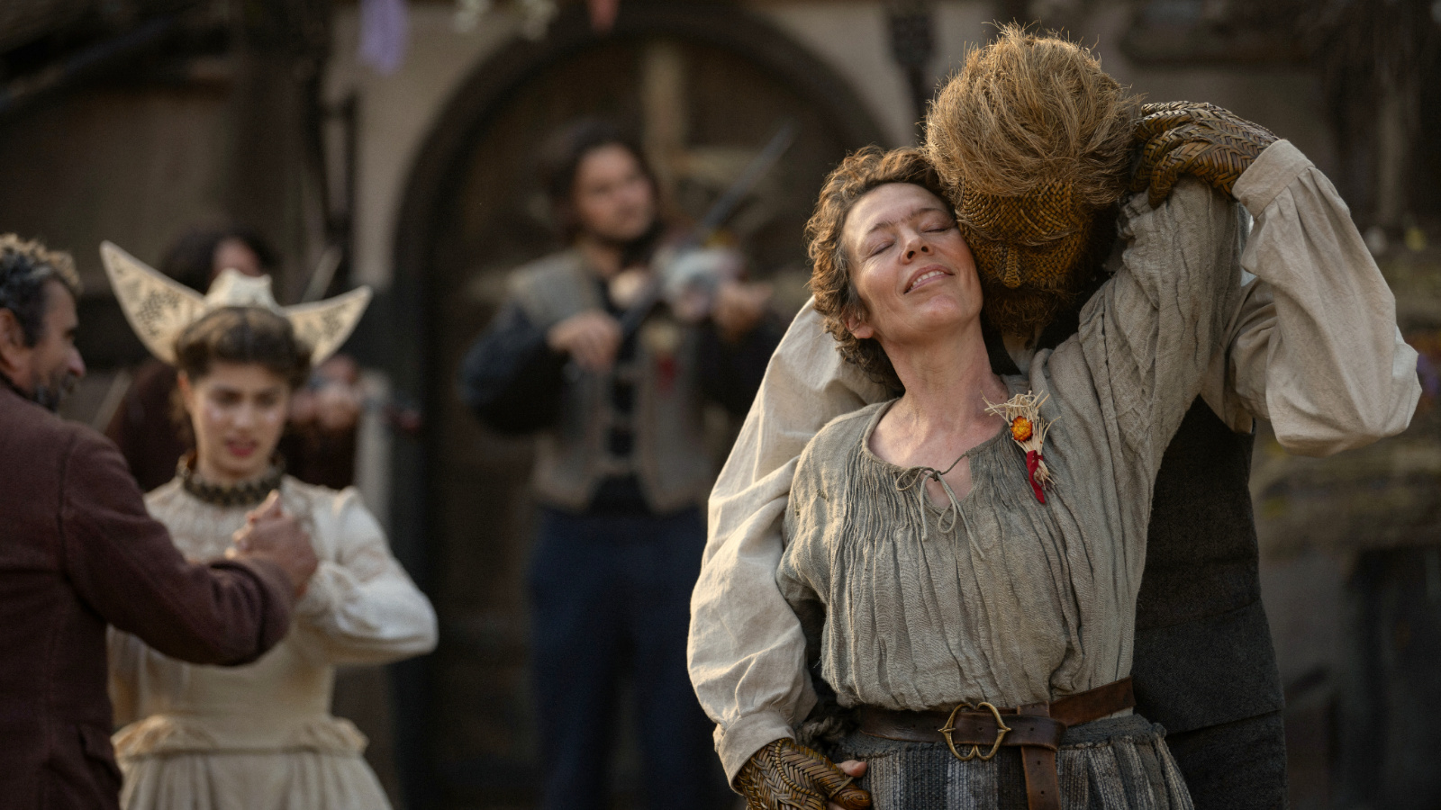 (L to R) Olivia Colman and Alexander Skarsgård appear in 'Wicker' by Eleanor Wilson and Alex Huston Fischer, an official selection of the 2026 Sundance Film Festival. Courtesy of Sundance Institute. Photo: Lol Crawley.